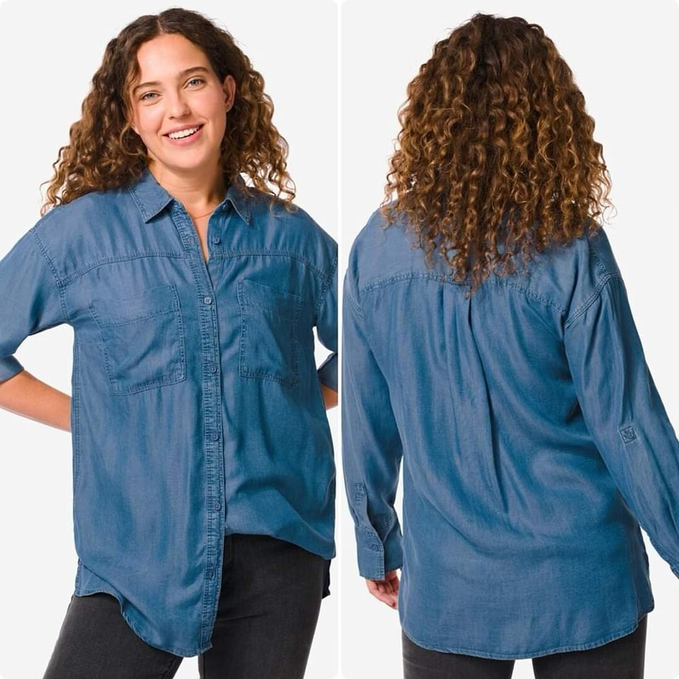 Pure Cotton Denim Longline Shirt